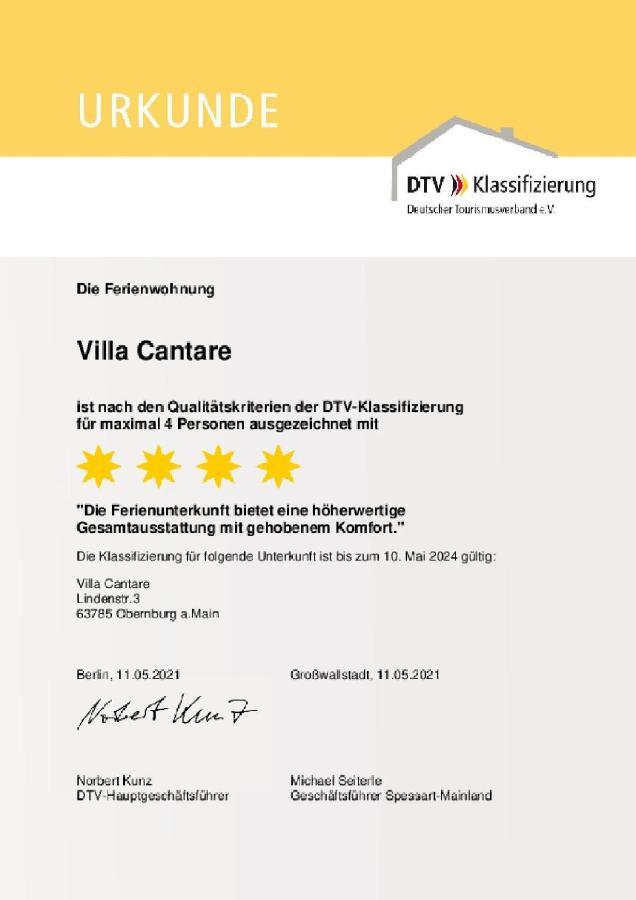 Villa Cantare Obernburg am Main Eksteriør bilde